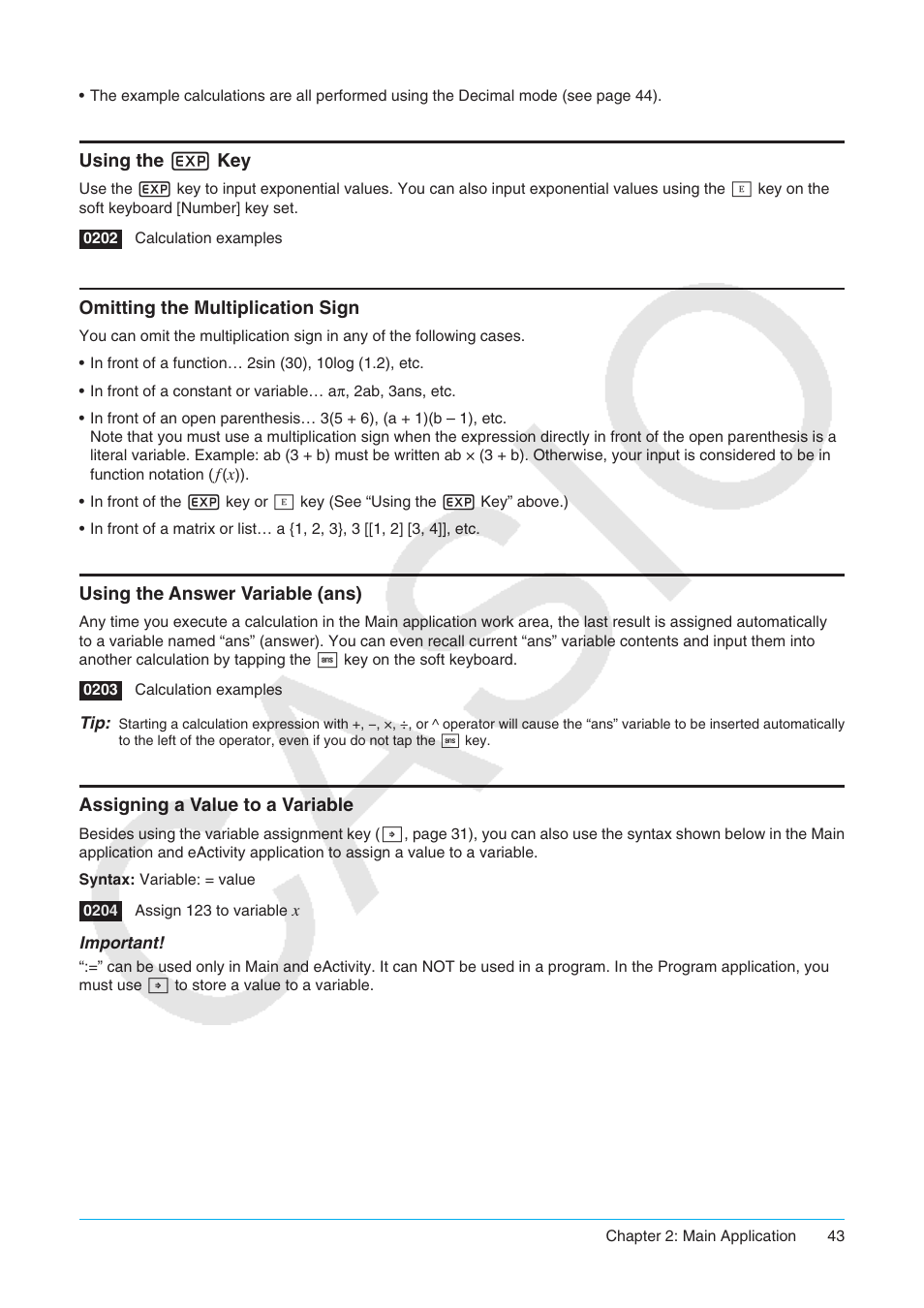 Casio ClassPad II fx-CP400 User Manual | Page 43 / 275
