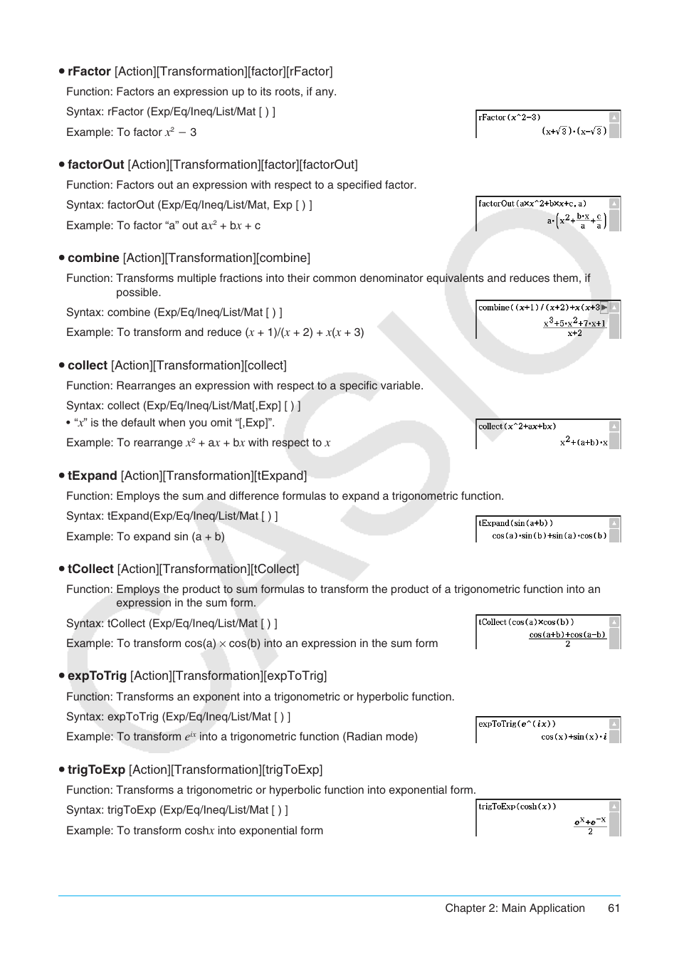 Casio ClassPad II fx-CP400 User Manual | Page 61 / 275
