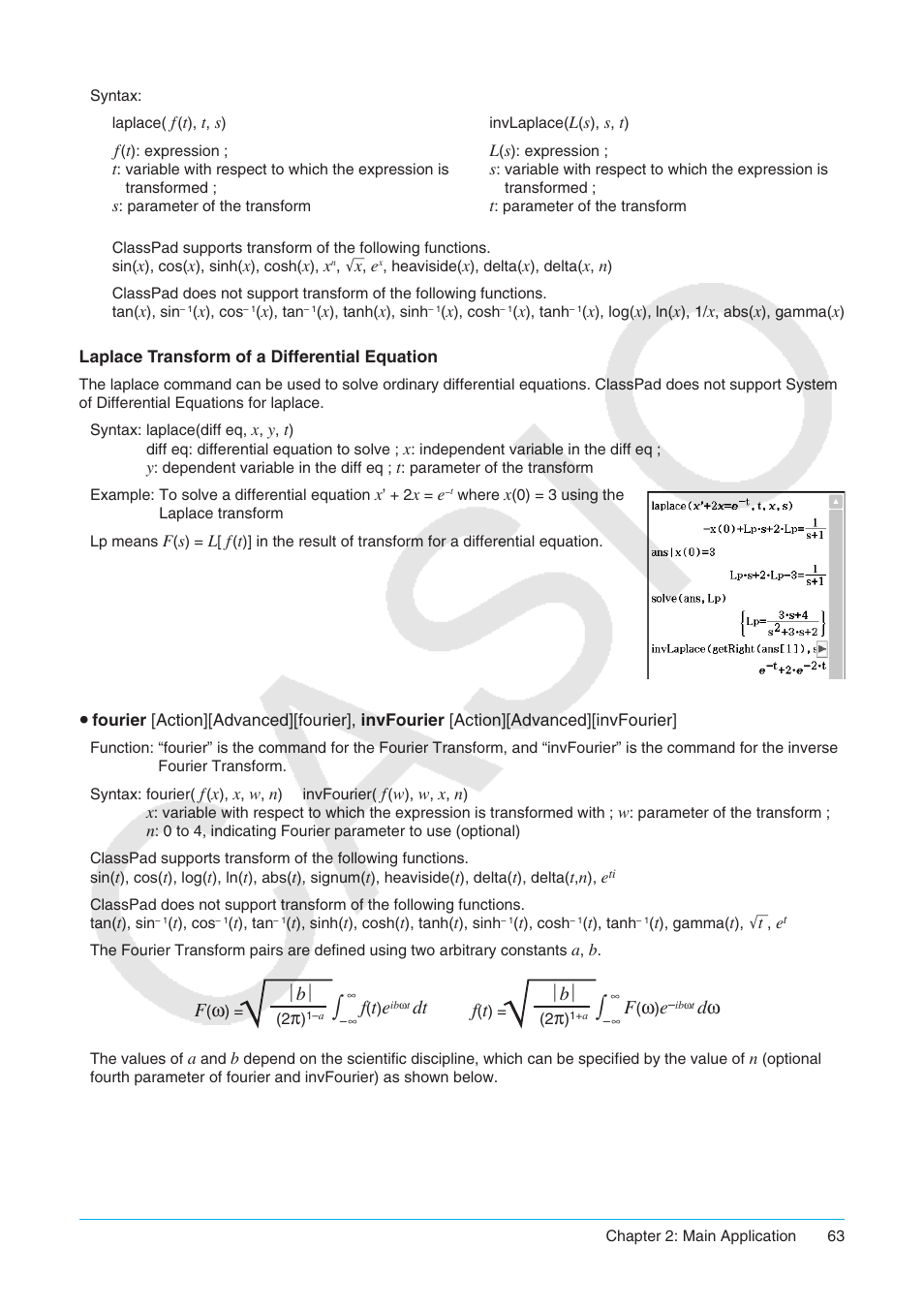 Casio ClassPad II fx-CP400 User Manual | Page 63 / 275
