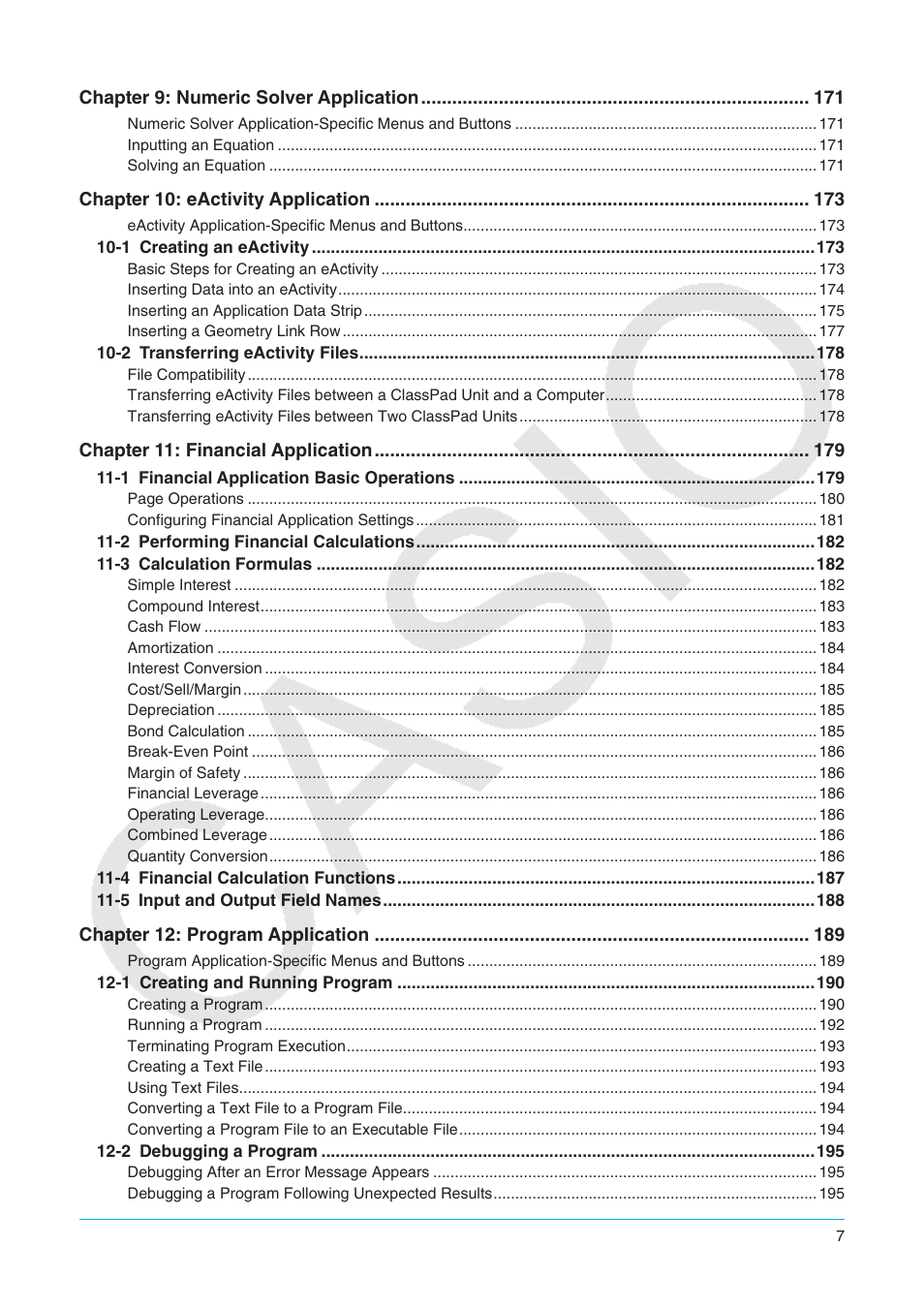 Casio ClassPad II fx-CP400 User Manual | Page 7 / 275