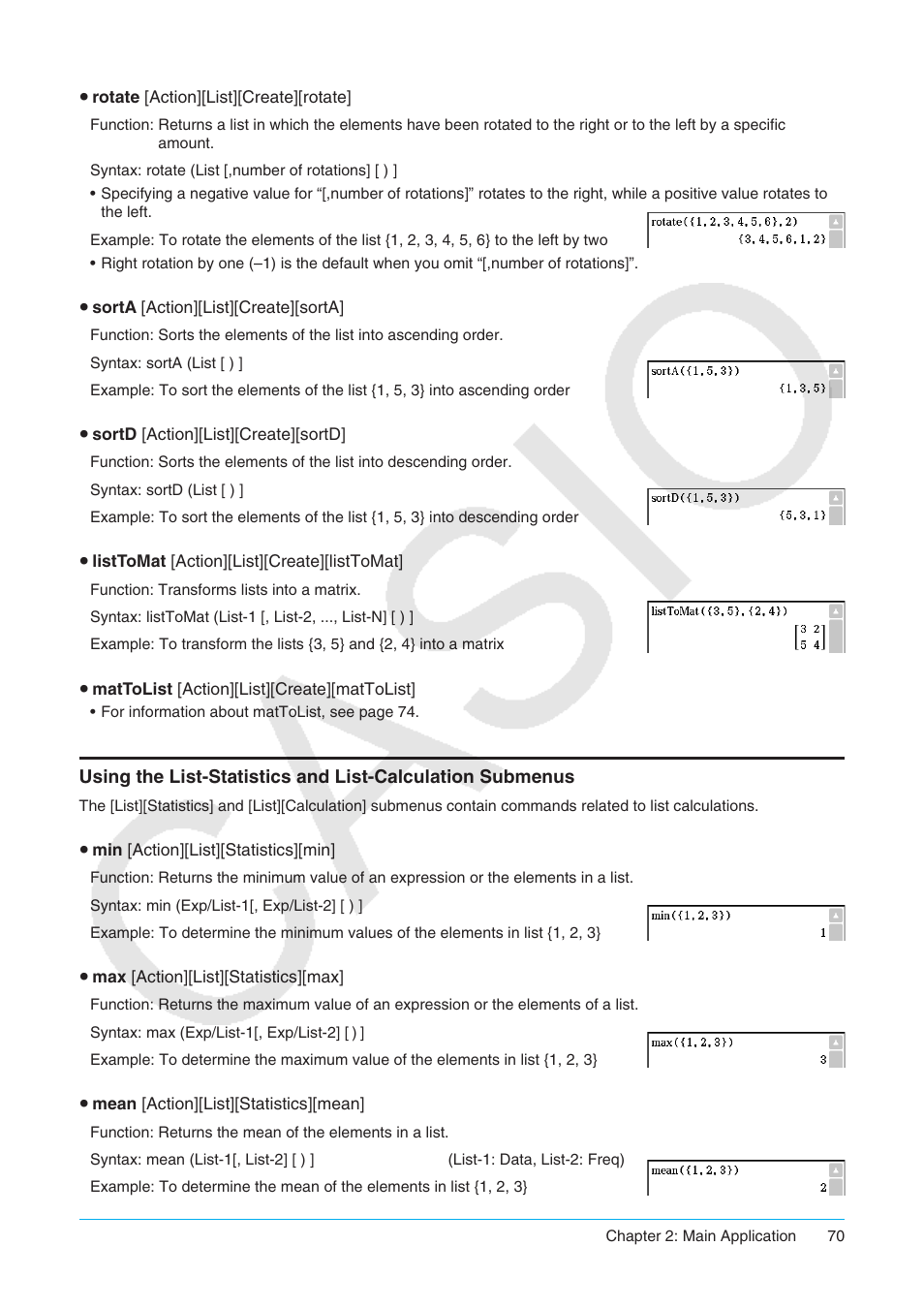 Casio ClassPad II fx-CP400 User Manual | Page 70 / 275
