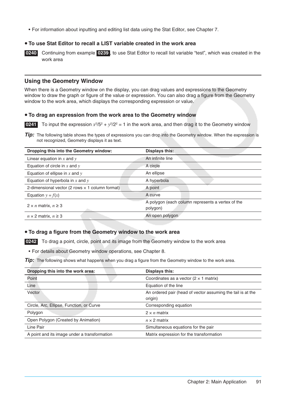 Using the geometry window | Casio ClassPad II fx-CP400 User Manual | Page 91 / 275