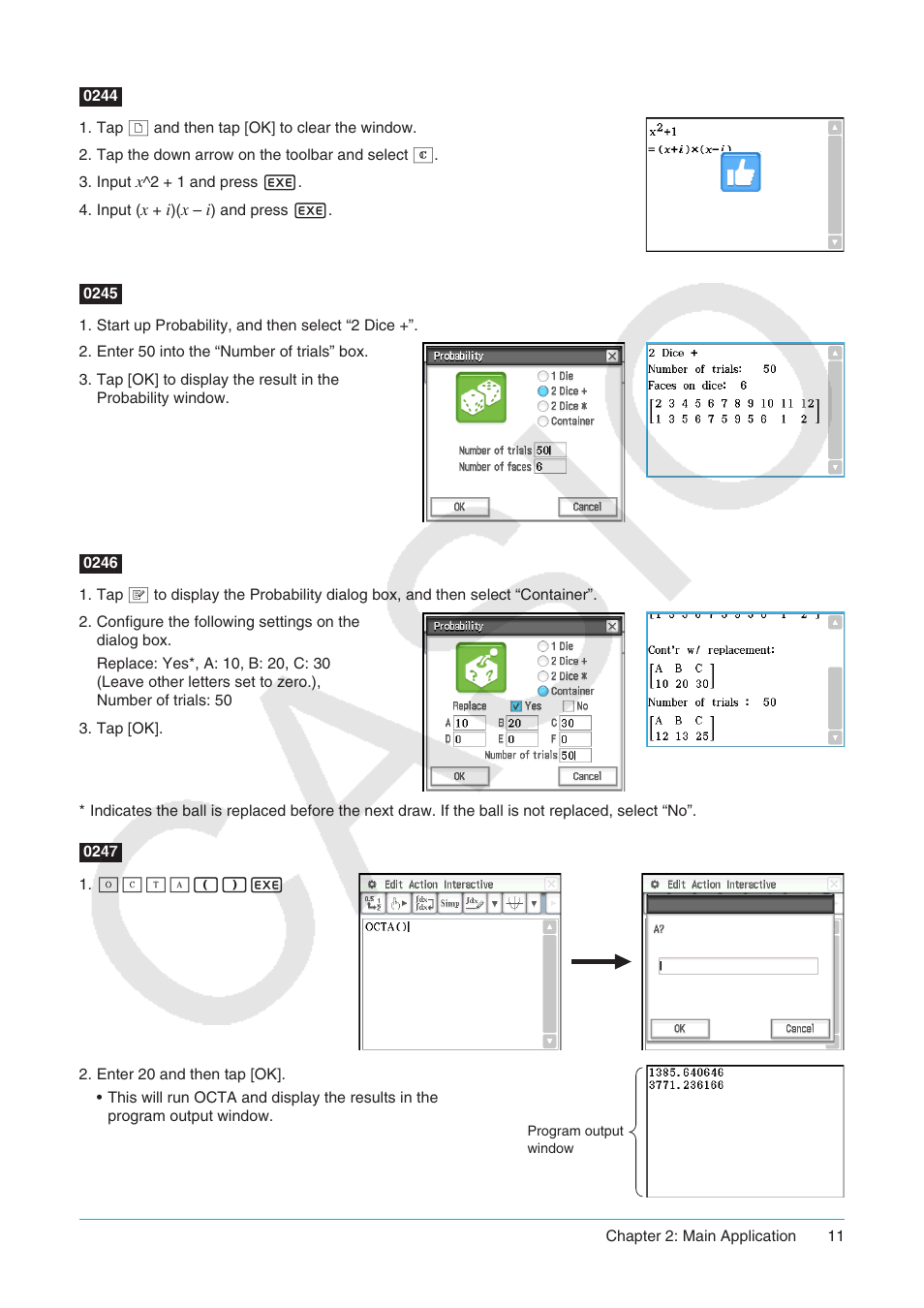 Casio ClassPad II fx-CP400 Examples User Manual | Page 11 / 43