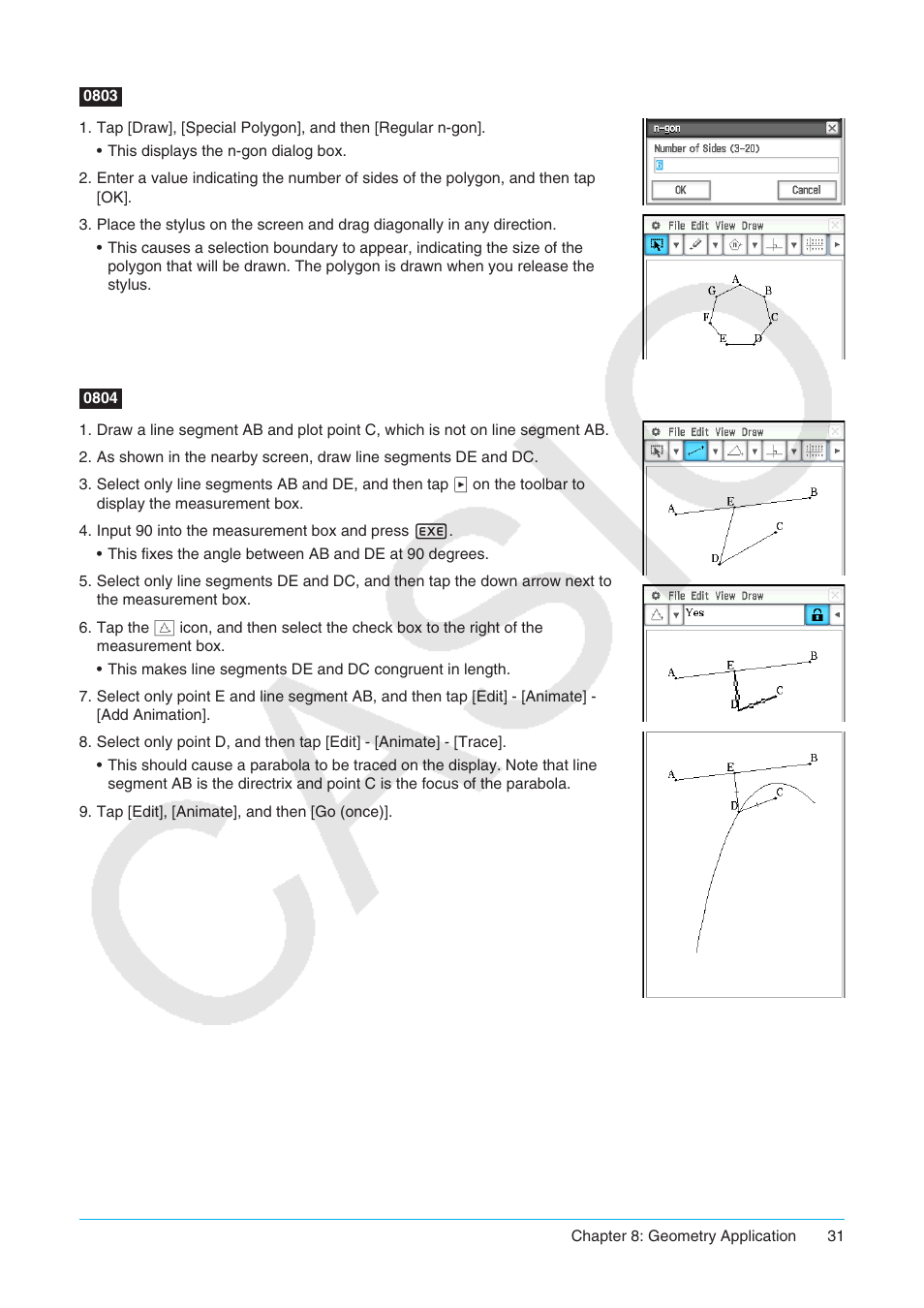 Casio ClassPad II fx-CP400 Examples User Manual | Page 31 / 43