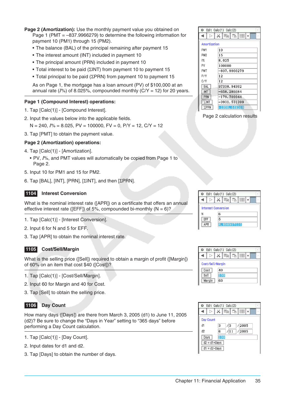 Casio ClassPad II fx-CP400 Examples User Manual | Page 35 / 43