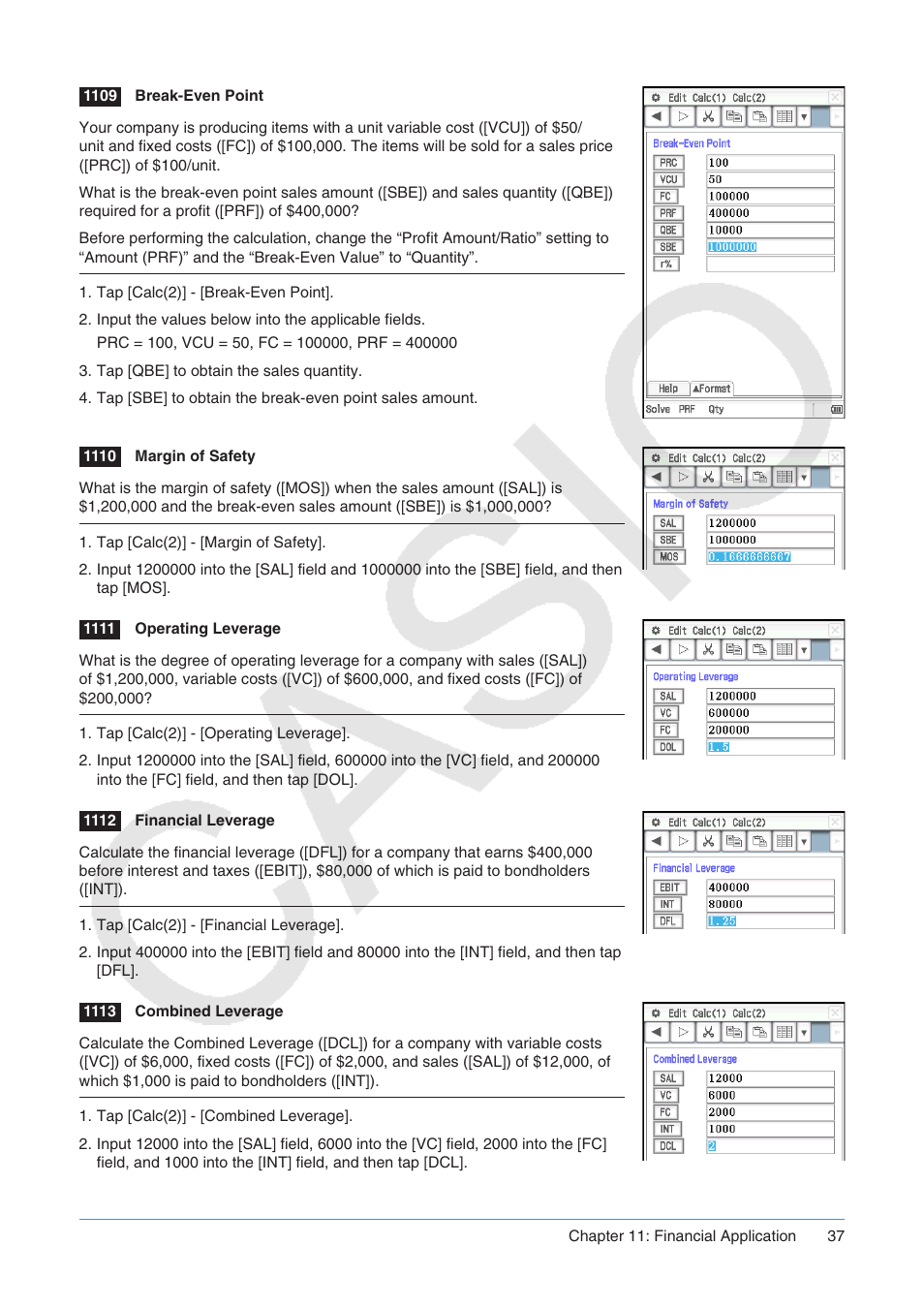 Casio ClassPad II fx-CP400 Examples User Manual | Page 37 / 43