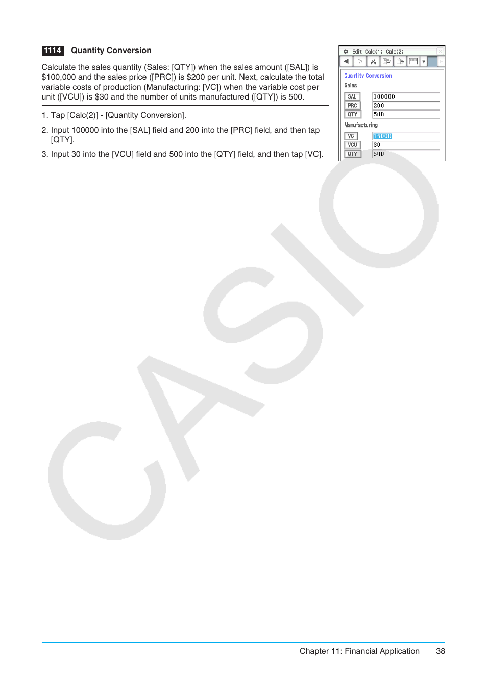 Casio ClassPad II fx-CP400 Examples User Manual | Page 38 / 43
