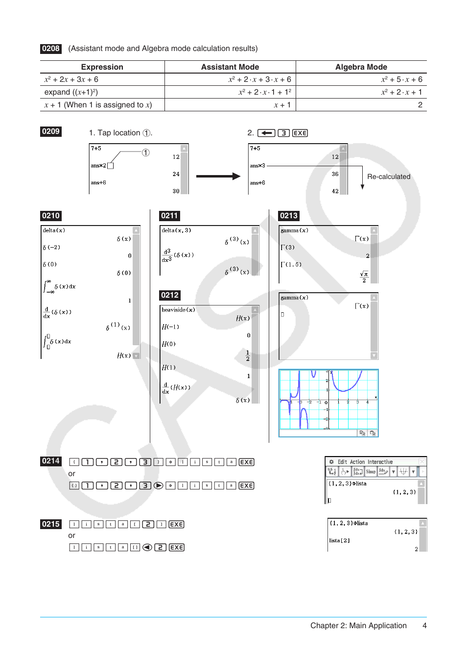 Casio ClassPad II fx-CP400 Examples User Manual | Page 4 / 43