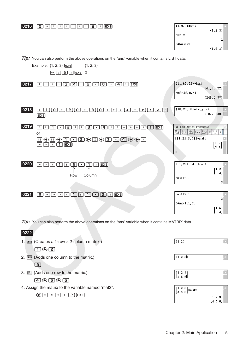 Casio ClassPad II fx-CP400 Examples User Manual | Page 5 / 43