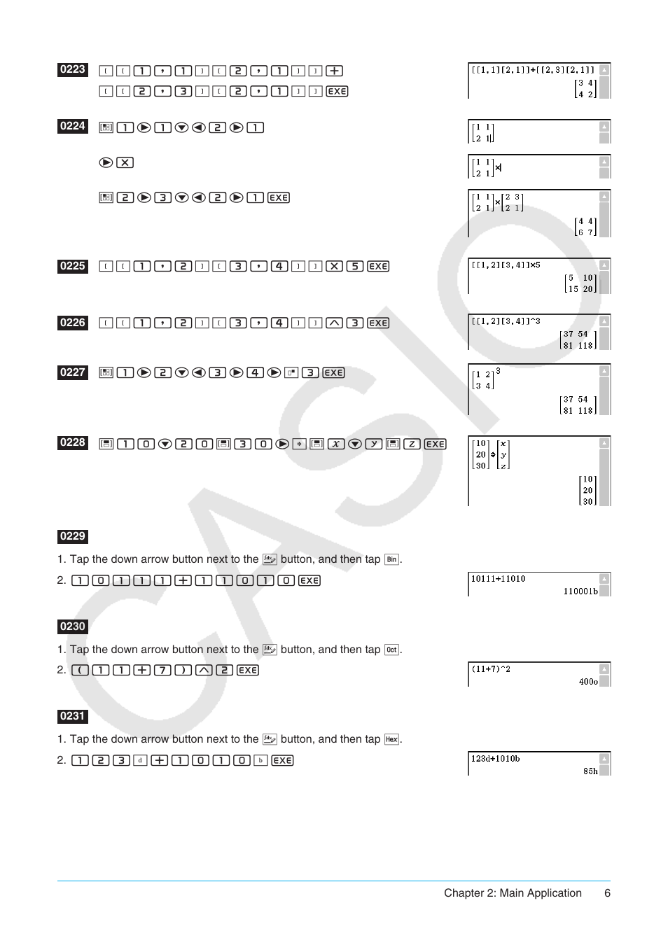 Casio ClassPad II fx-CP400 Examples User Manual | Page 6 / 43