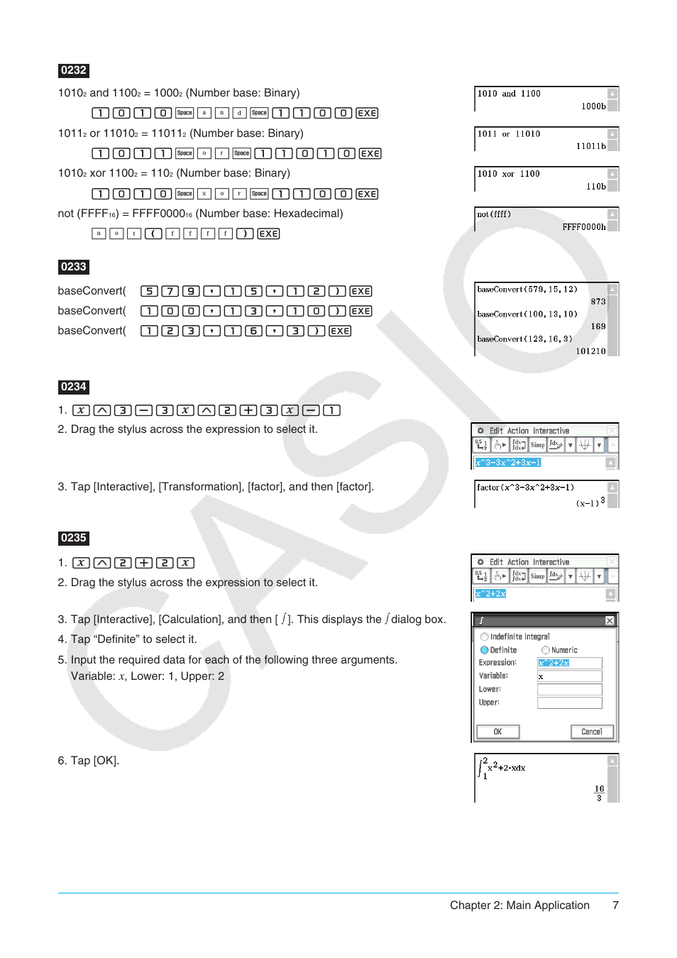 Casio ClassPad II fx-CP400 Examples User Manual | Page 7 / 43