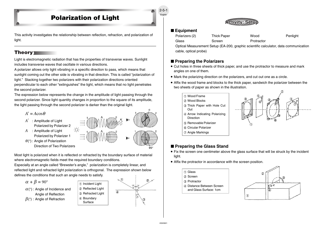 Polarization of light, Theory | Casio EA-200 User Manual | Page 22 / 55