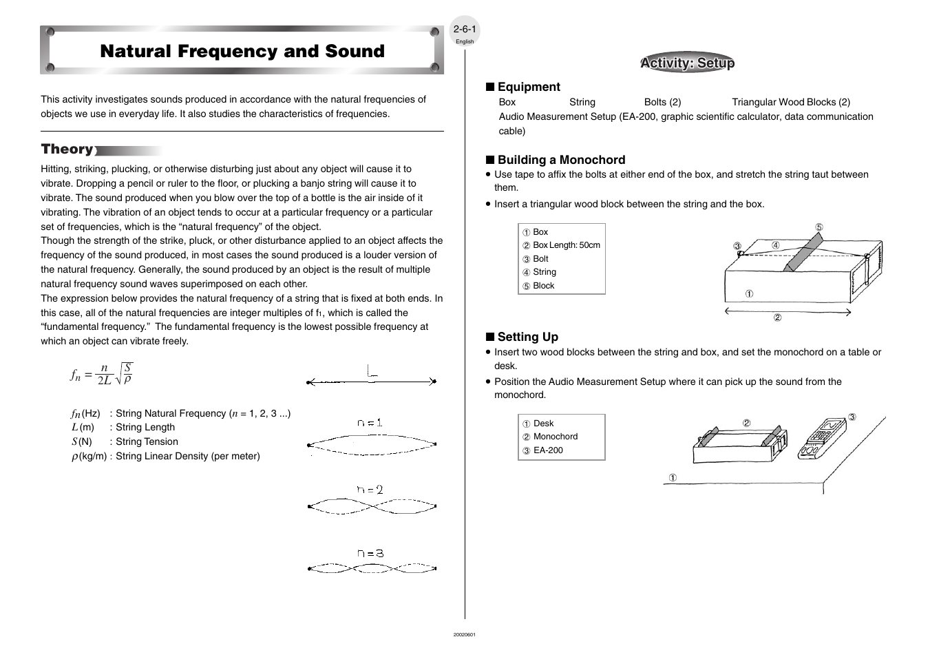 Natural frequency and sound, Theory | Casio EA-200 User Manual | Page 24 / 55