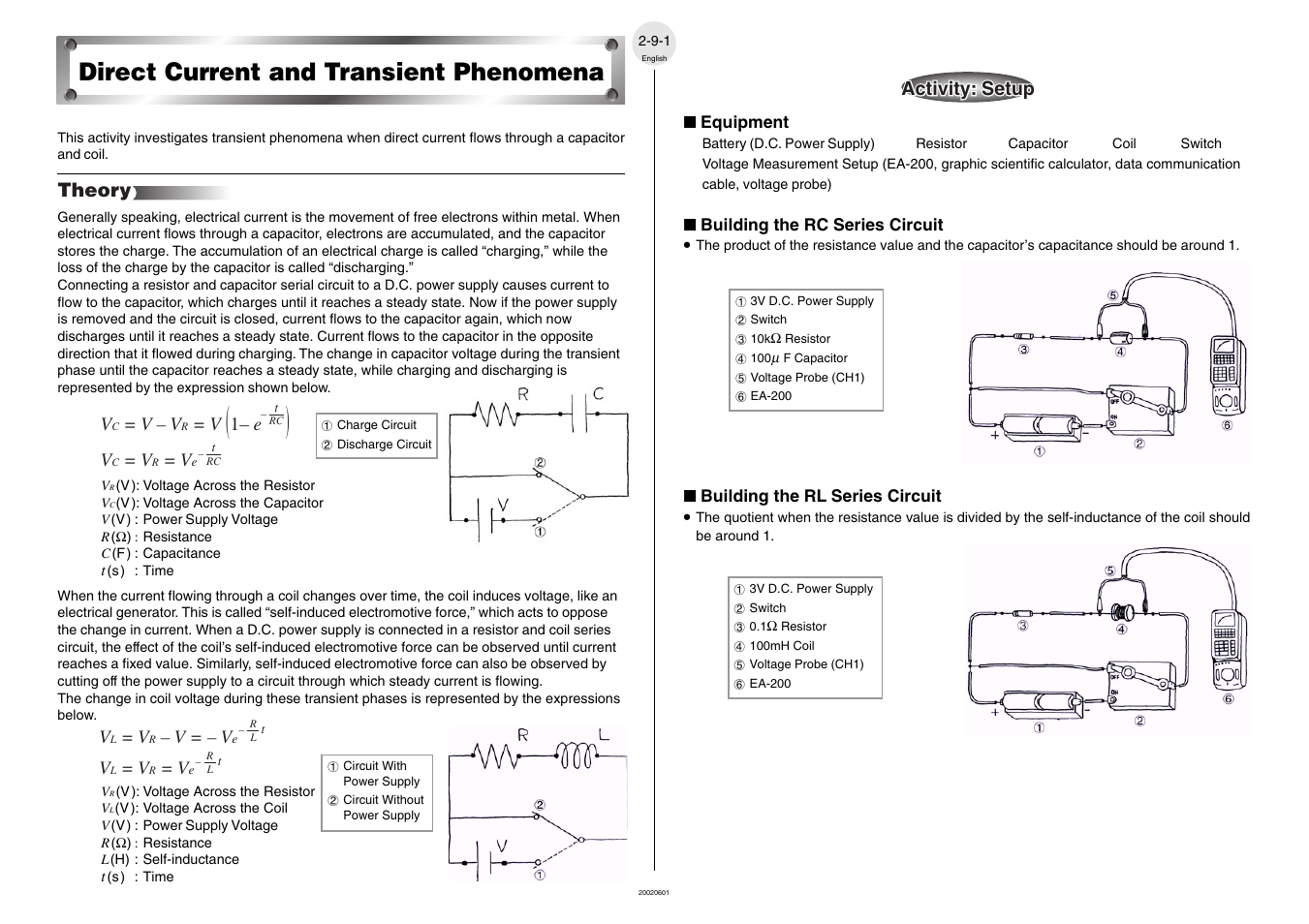 Direct current and transient phenomena, Theory | Casio EA-200 User Manual | Page 30 / 55