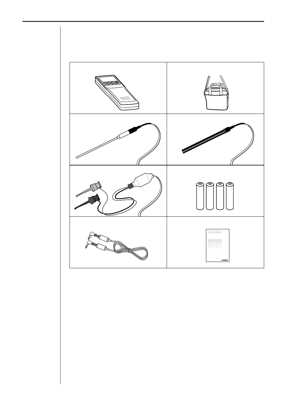 Unpacking, Chapter 1: getting ready, Probes | Casio EA-100 Getting Ready User Manual | Page 2 / 14