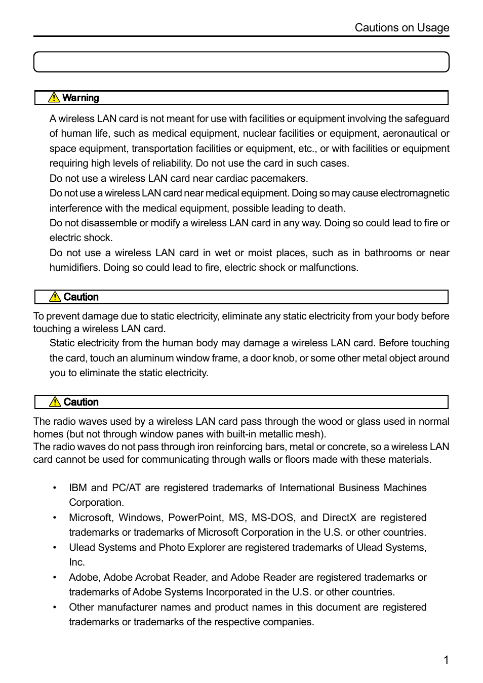 Cautions on usage | Dukane 8808 User Manual | Page 143 / 178