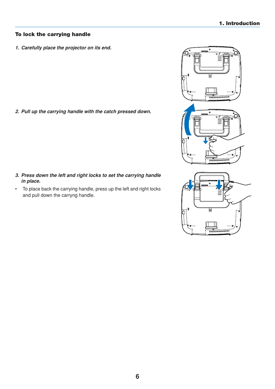 To lock the carrying handle | Dukane 8808 User Manual | Page 16 / 178