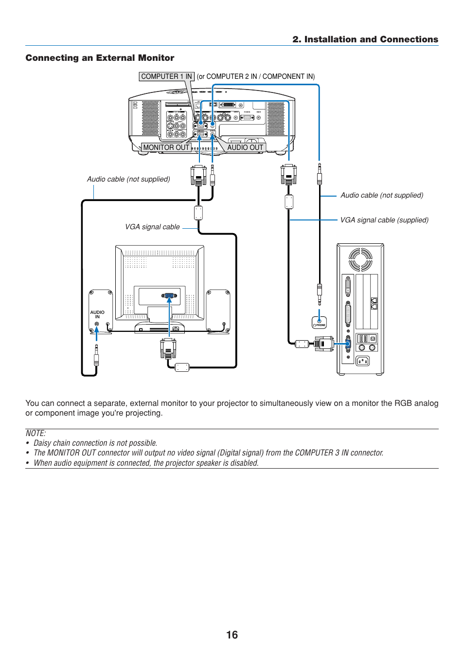 Connecting an external monitor | Dukane 8808 User Manual | Page 26 / 178
