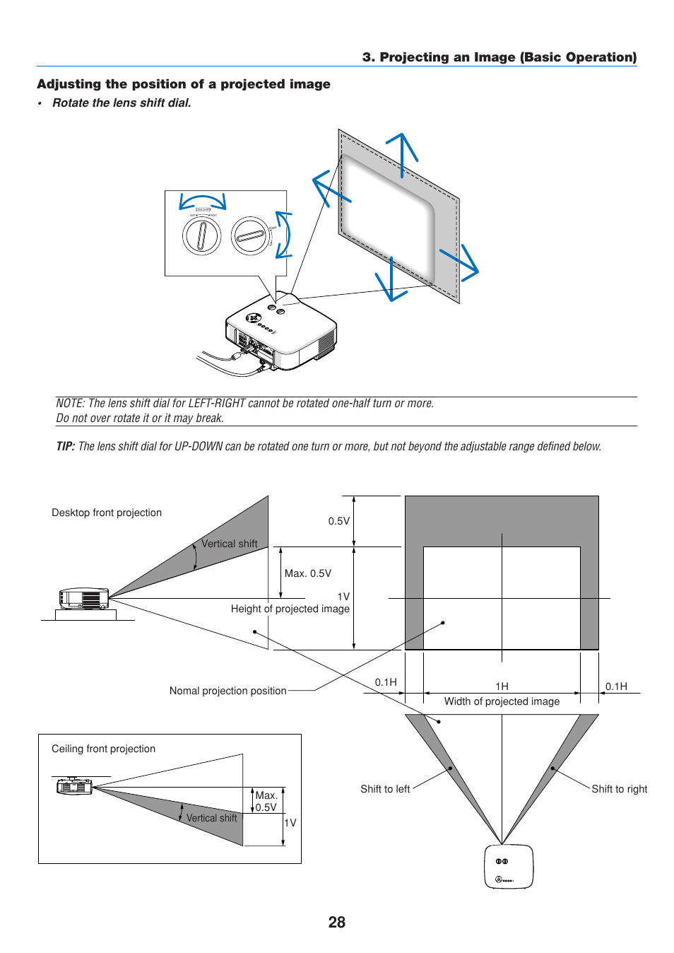 Adjusting the position of a projected image | Dukane 8808 User Manual | Page 38 / 178
