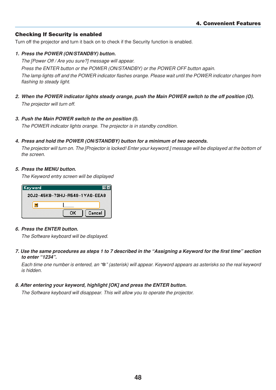 Checking if security is enabled | Dukane 8808 User Manual | Page 58 / 178