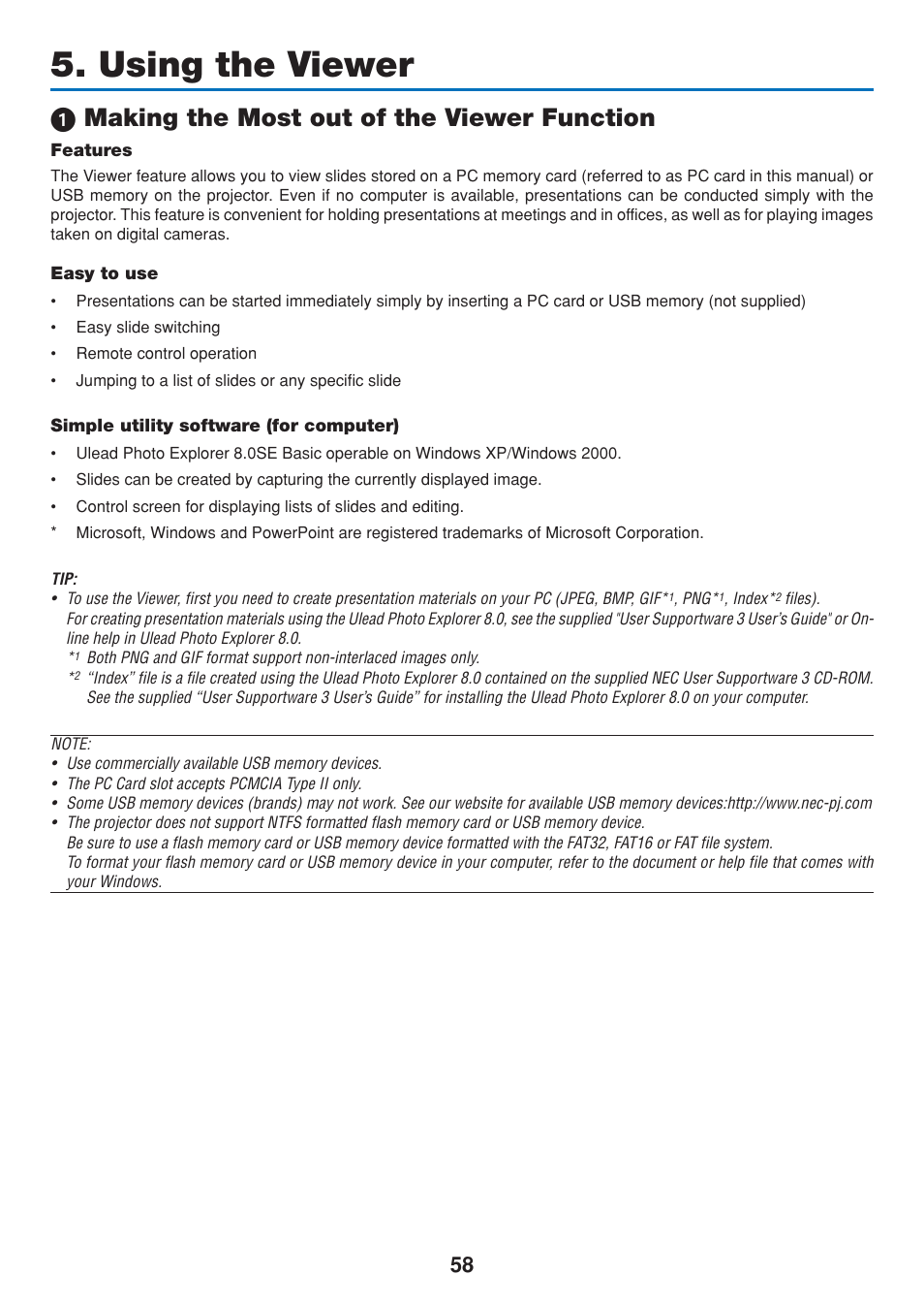 Using the viewer, 1) making the most out of the viewer function, Features | Easy to use, Simple utility software (for computer), ᕡ making the most out of the viewer function | Dukane 8808 User Manual | Page 68 / 178