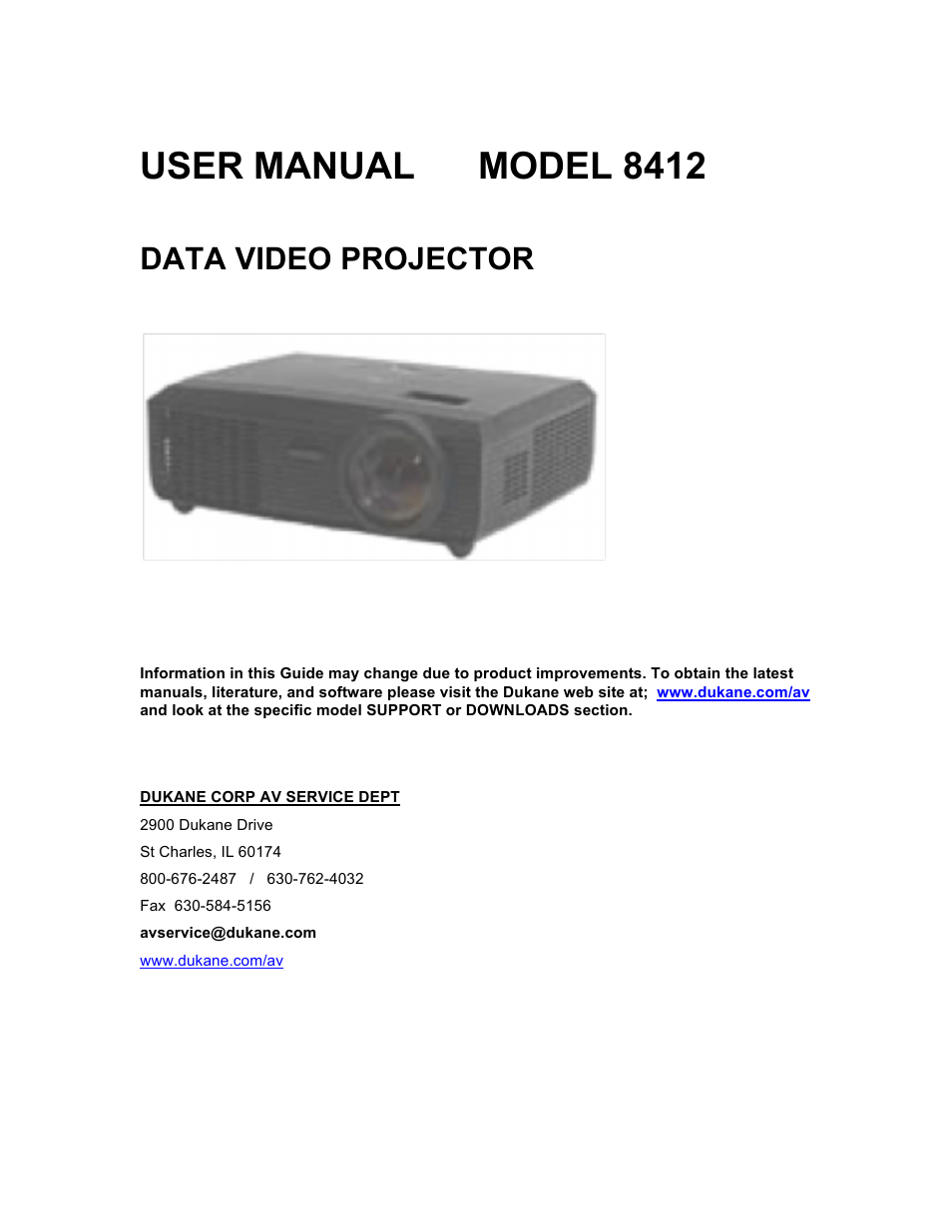 Dukane Data Video Recorder 8412 User Manual | 70 pages