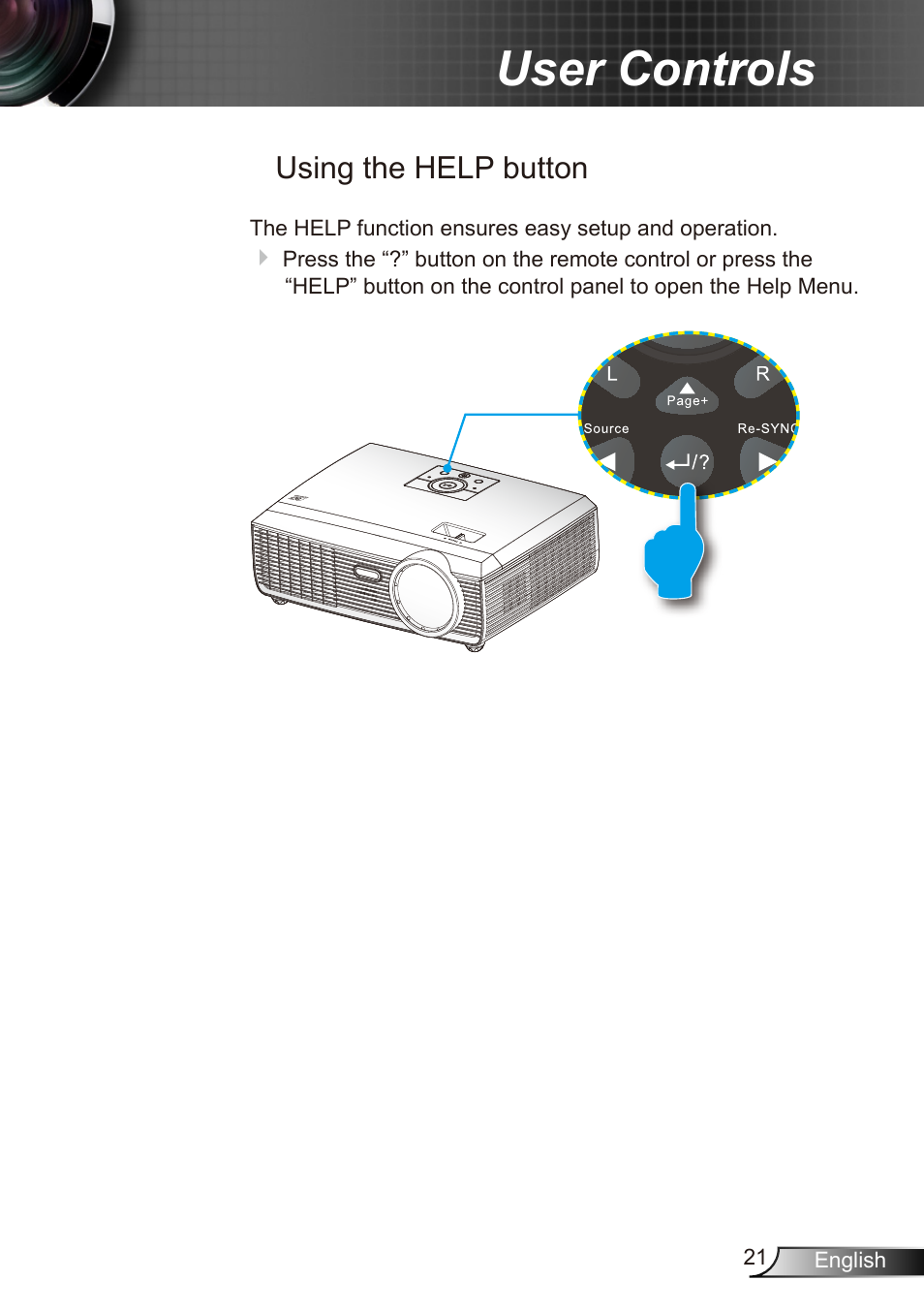 User controls, Using the help button | Dukane Data Video Recorder 8412 User Manual | Page 23 / 70