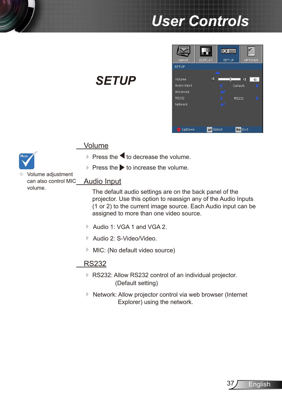 User controls, Setup | Dukane Data Video Recorder 8412 User Manual | Page 39 / 70