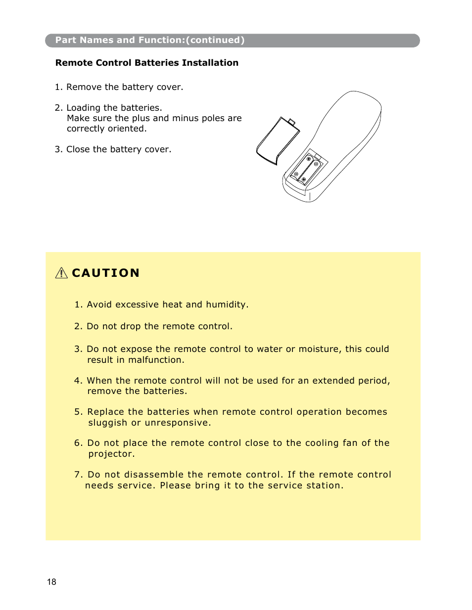 Caution | Dukane Digital-Multimedia Projector None User Manual | Page 18 / 52