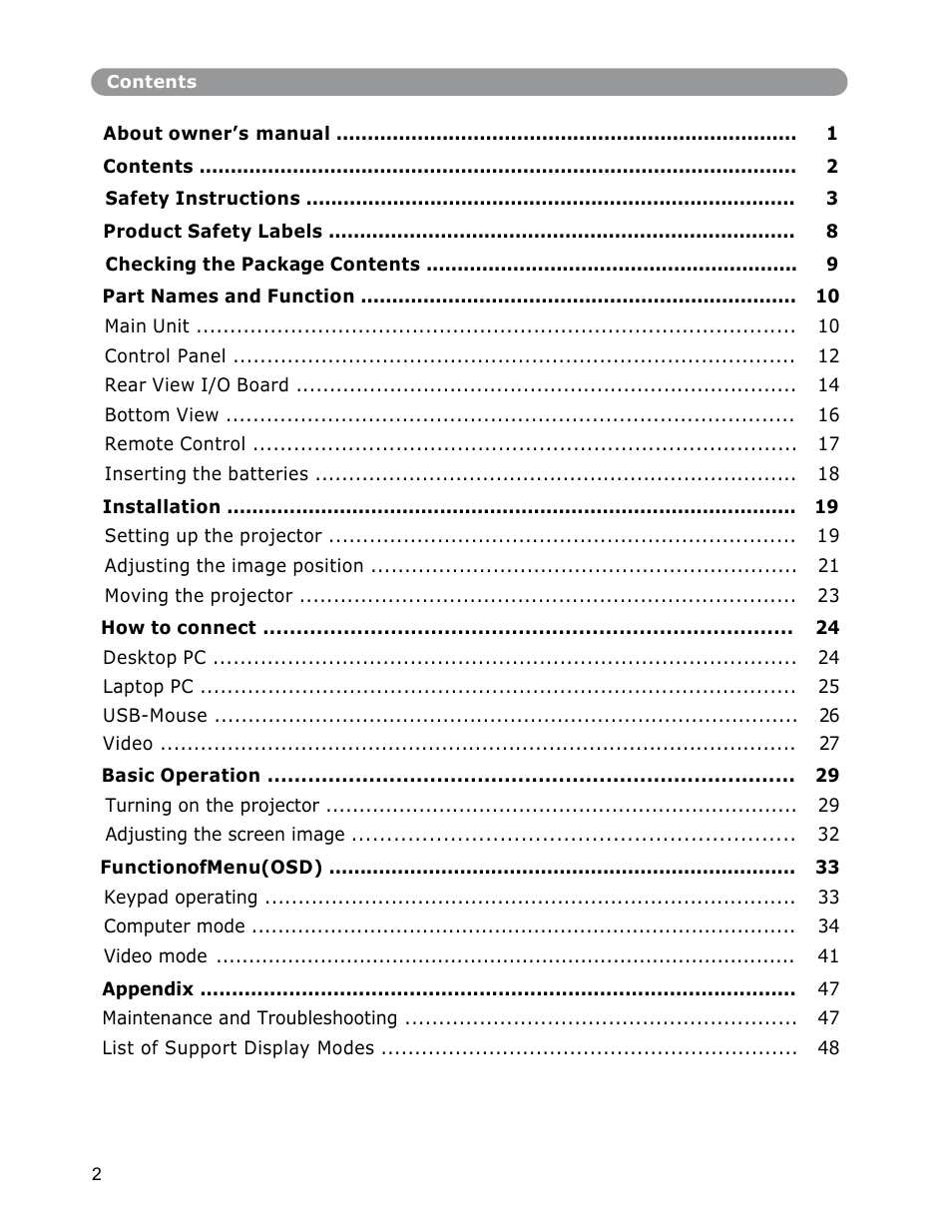 Dukane Digital-Multimedia Projector None User Manual | Page 2 / 52