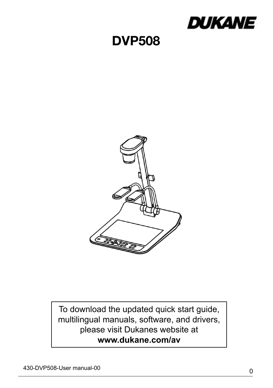 Dukane Document Camera DVP508 User Manual | 45 pages