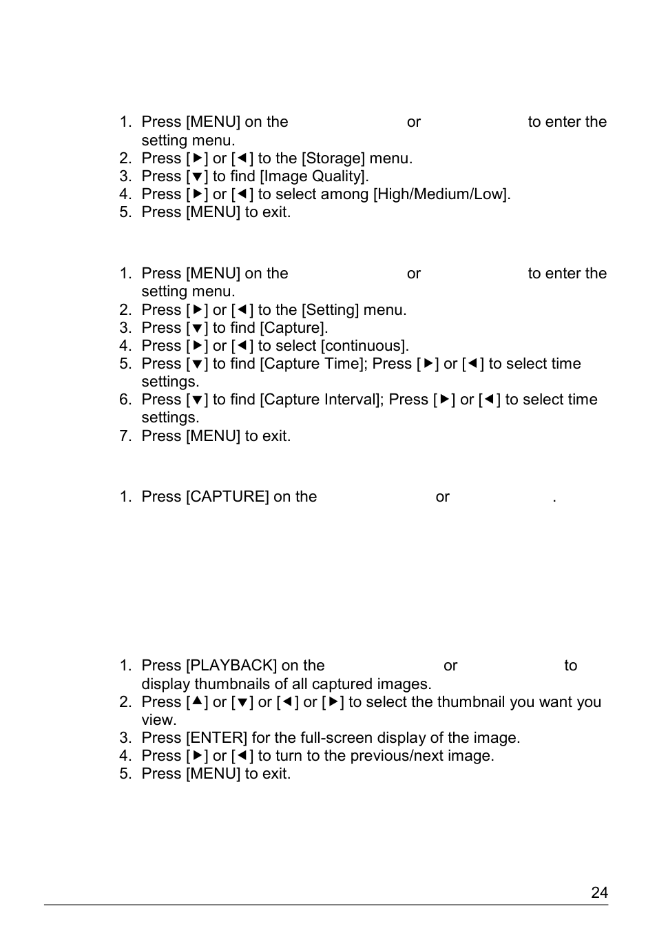 I would like to capture images, I would like to view captured images | Dukane Document Camera DVP508 User Manual | Page 25 / 45