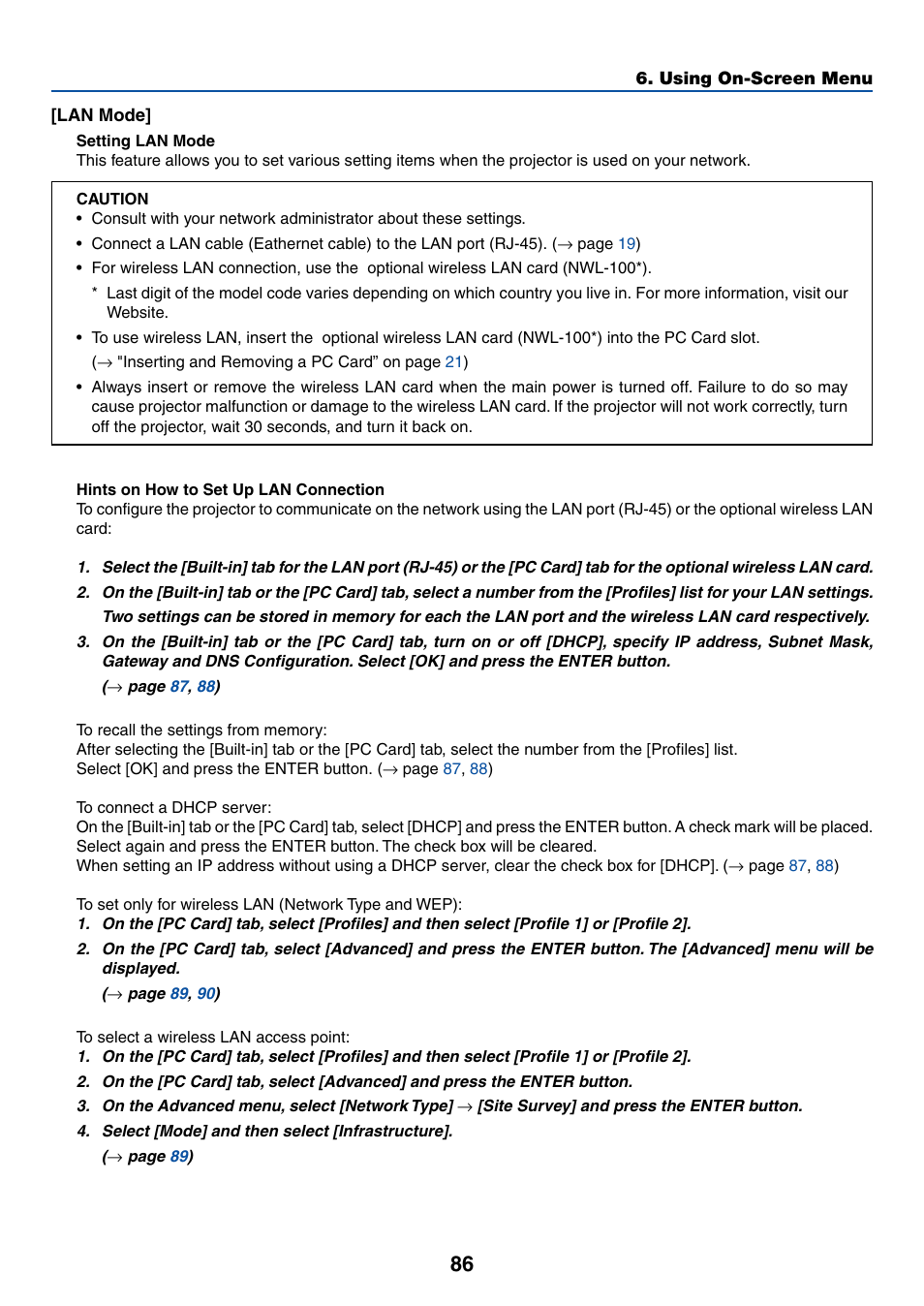 Lan mode | Dukane 8774 User Manual | Page 96 / 130