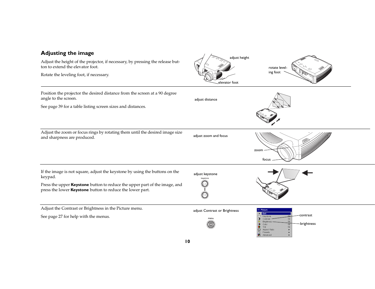 Adjusting the image | Dukane 28A8757 User Manual | Page 12 / 46
