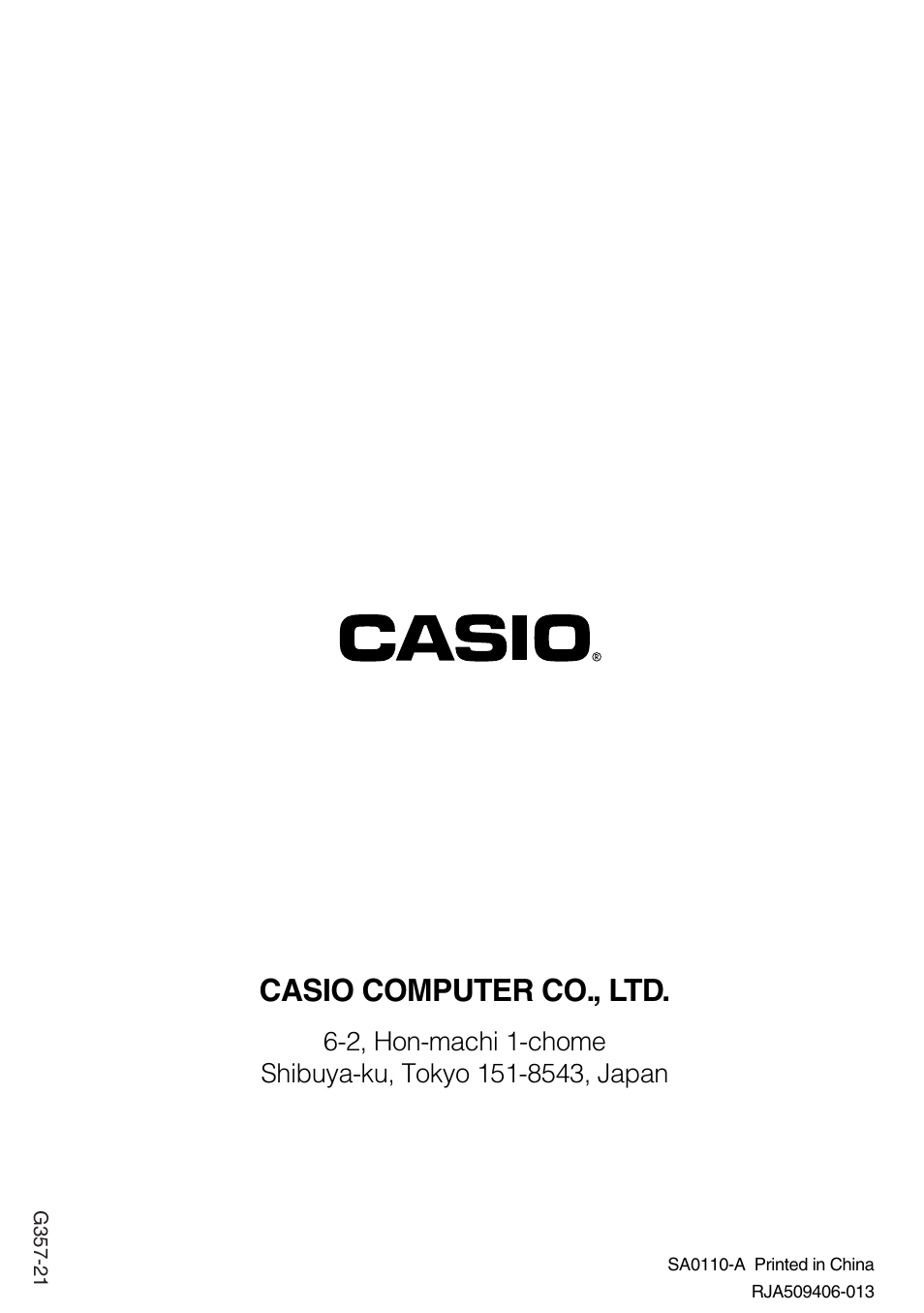 Casio computer co., ltd | Casio CFX-9850GB PLUS User Manual | Page 19 / 19