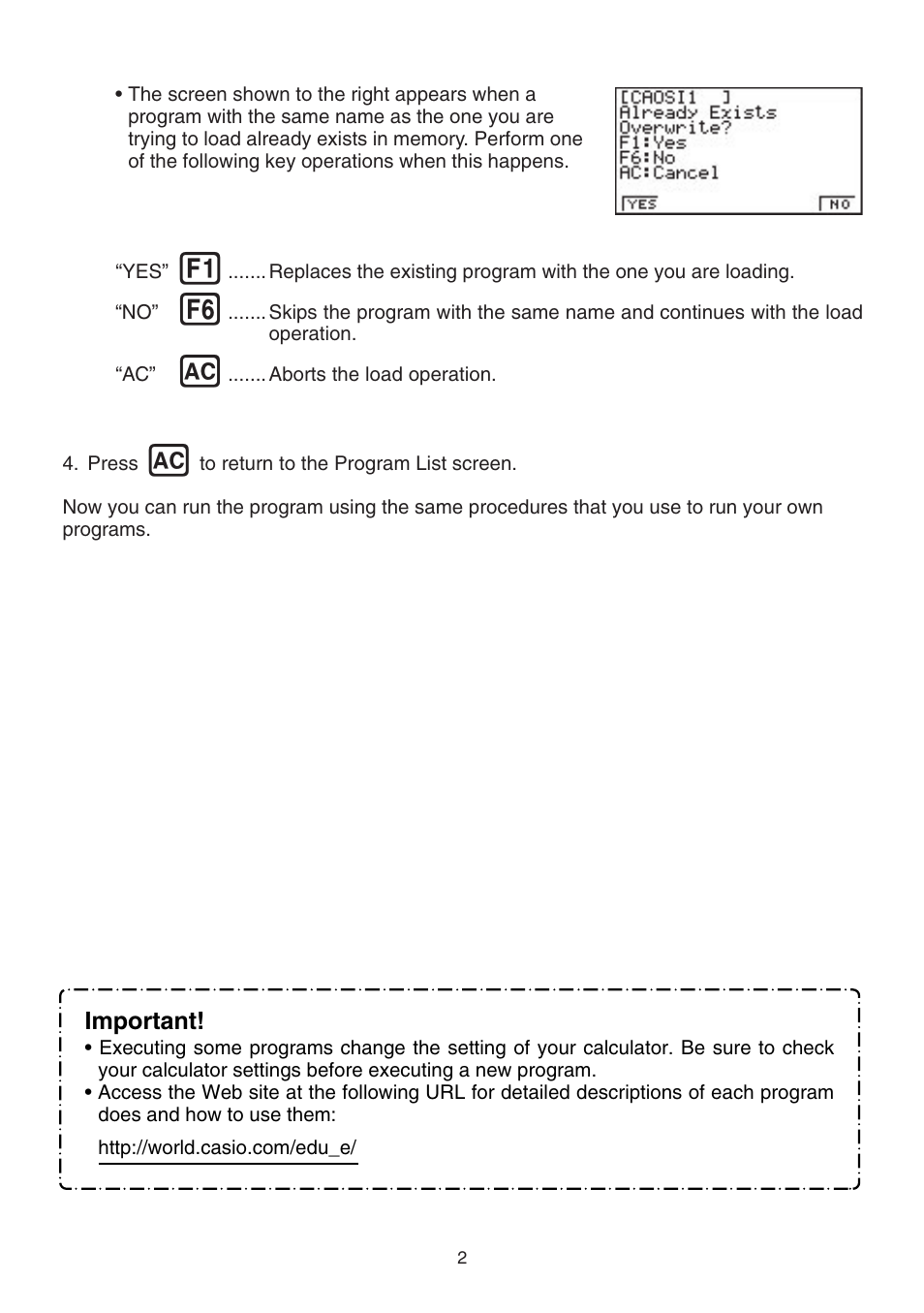 Casio CFX-9850GB PLUS User Manual | Page 4 / 19