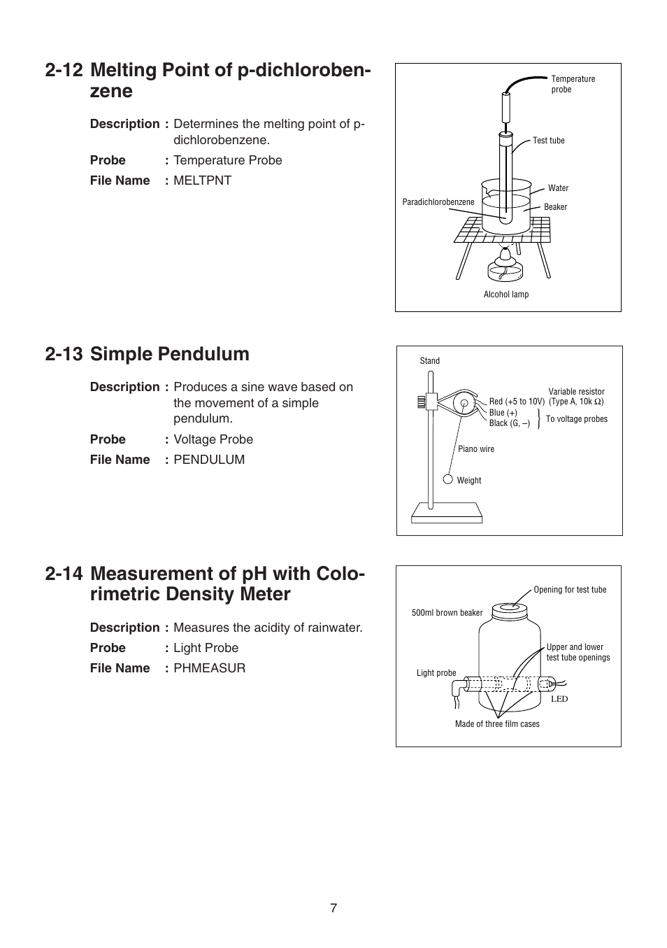 12 melting point of p-dichloroben- zene, 13 simple pendulum | Casio CFX-9850GB PLUS User Manual | Page 9 / 19