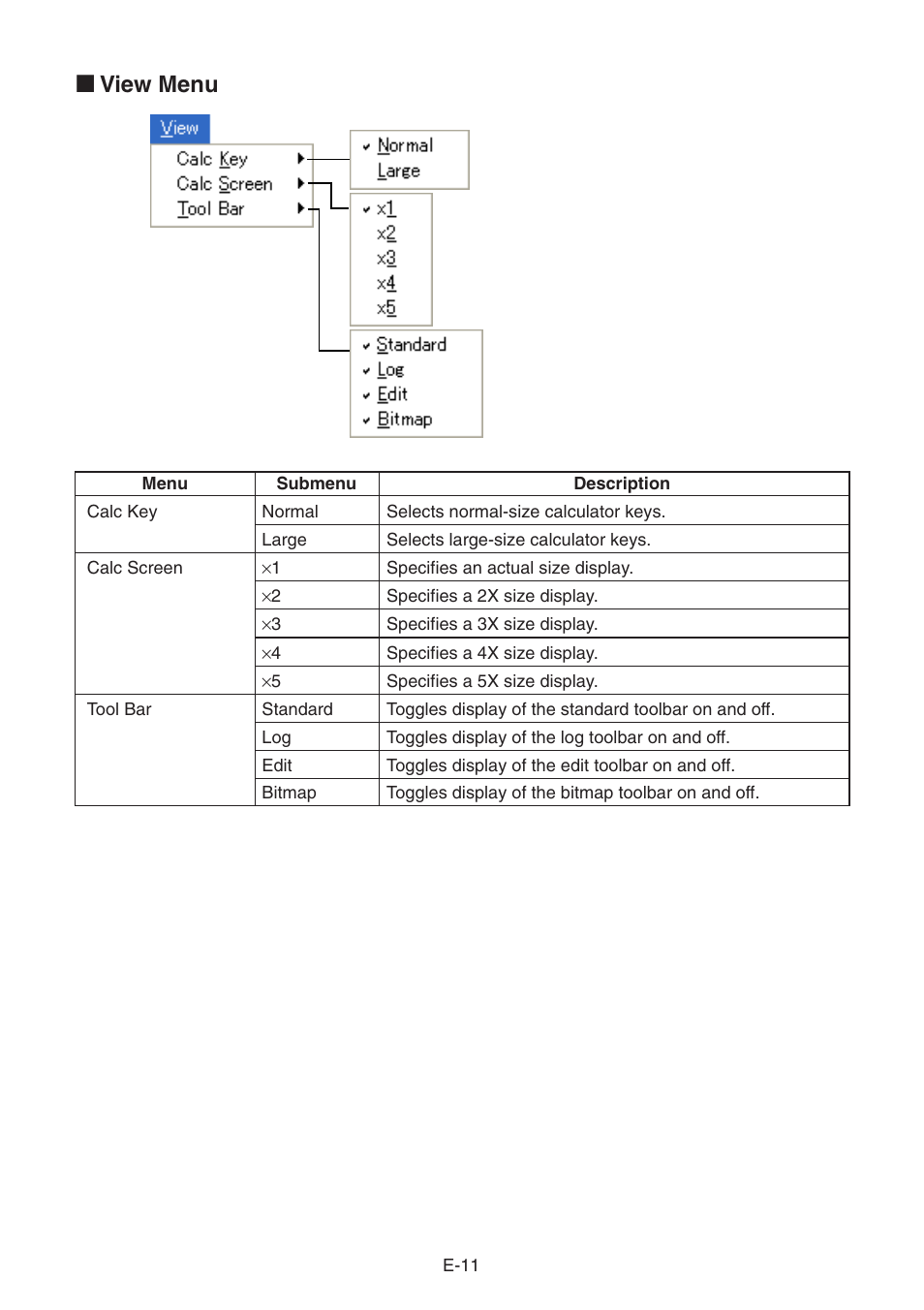 K view menu | Casio fx-9860G SLIM Manager PLUS User Manual | Page 13 / 51