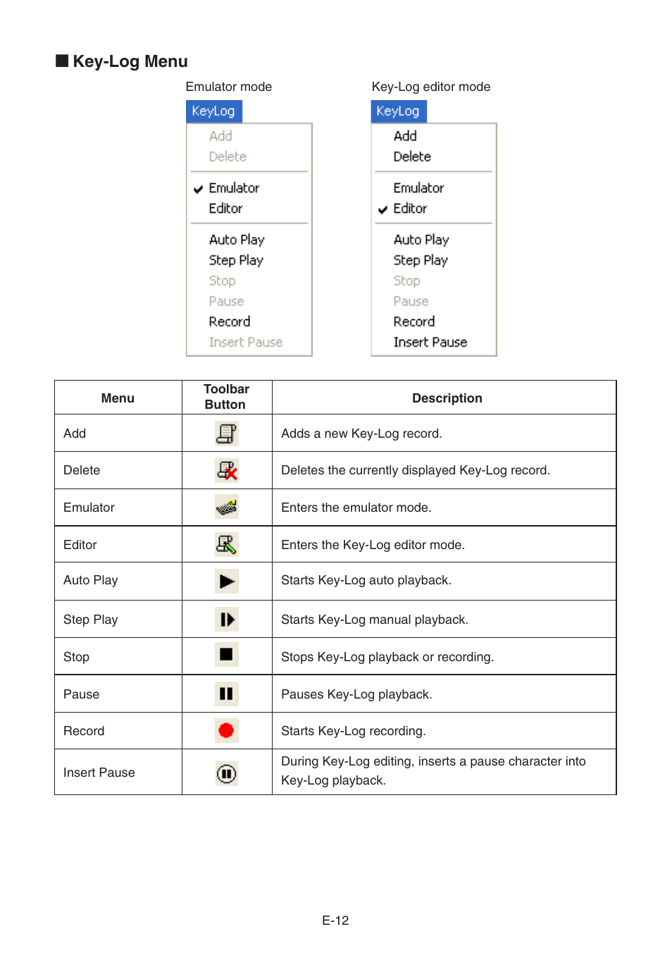K key-log menu | Casio fx-9860G SLIM Manager PLUS User Manual | Page 14 / 51