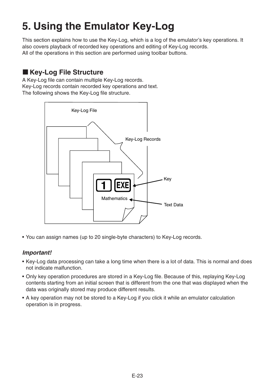 Using the emulator key-log | Casio fx-9860G SLIM Manager PLUS User Manual | Page 25 / 51