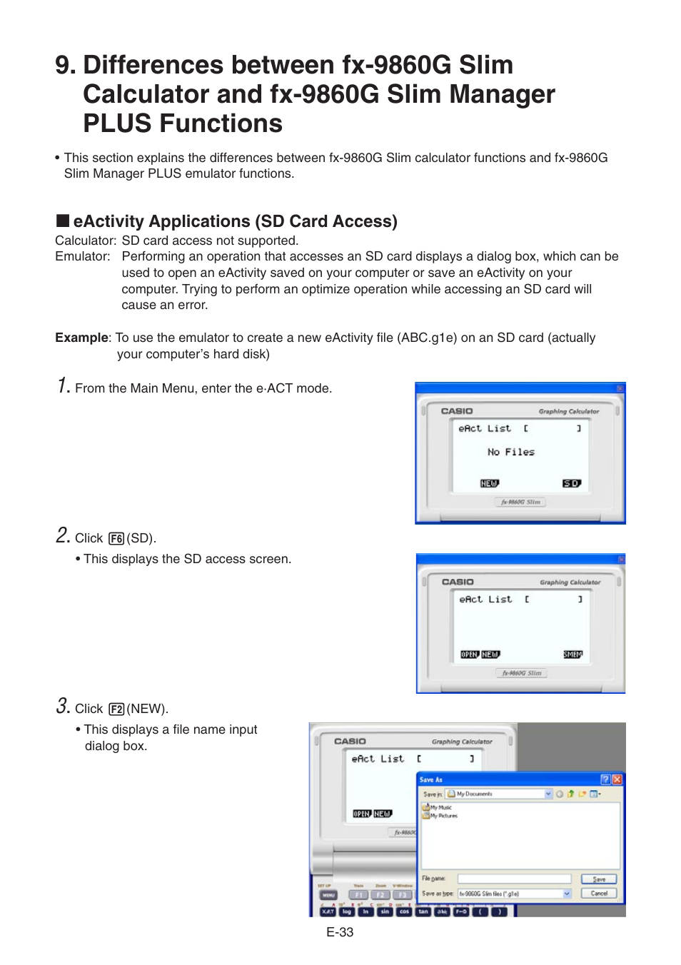 Casio fx-9860G SLIM Manager PLUS User Manual | Page 35 / 51