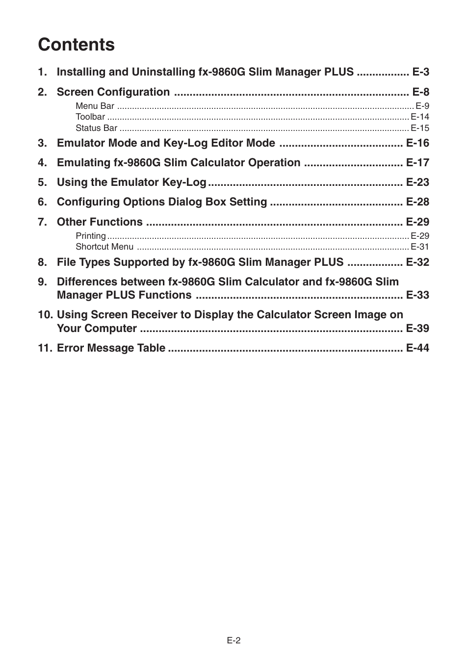 Casio fx-9860G SLIM Manager PLUS User Manual | Page 4 / 51