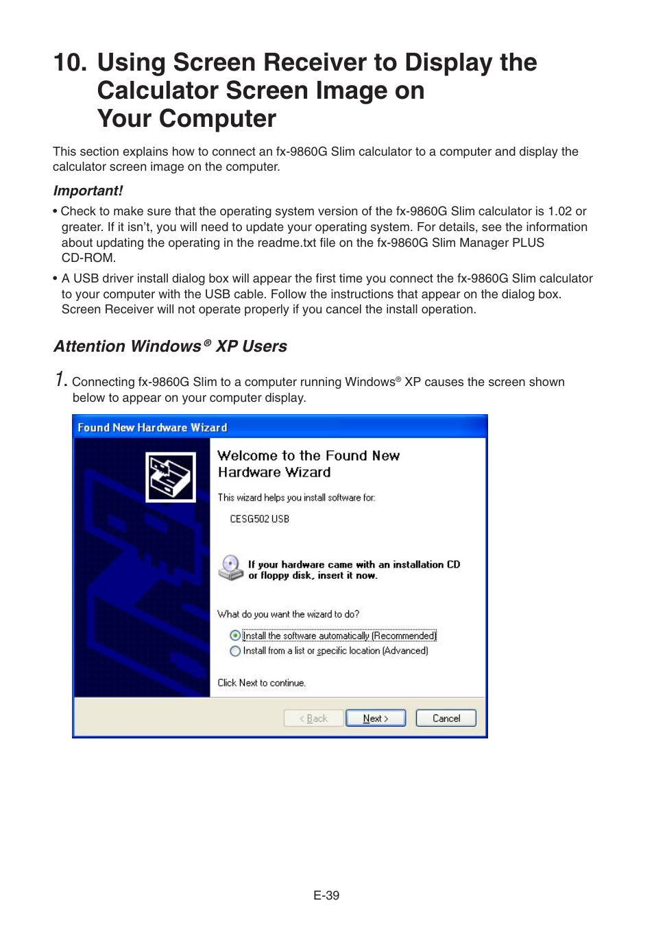 Casio fx-9860G SLIM Manager PLUS User Manual | Page 41 / 51