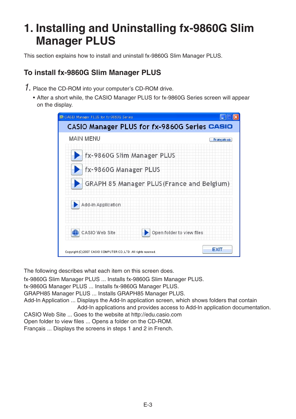 Casio fx-9860G SLIM Manager PLUS User Manual | Page 5 / 51