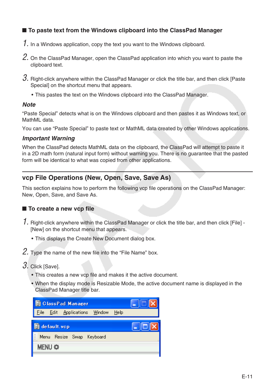 Casio ClassPad Manger for ClassPad II Series User Manual | Page 12 / 31