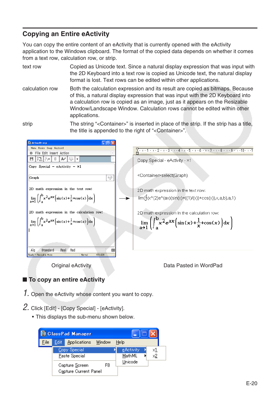 Casio ClassPad Manger for ClassPad II Series User Manual | Page 21 / 31