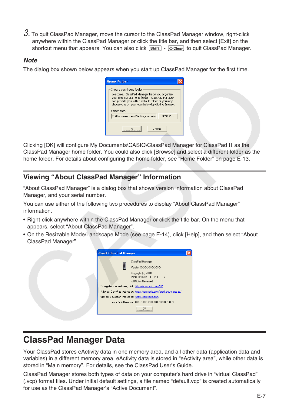 Classpad manager data | Casio ClassPad Manger for ClassPad II Series User Manual | Page 8 / 31