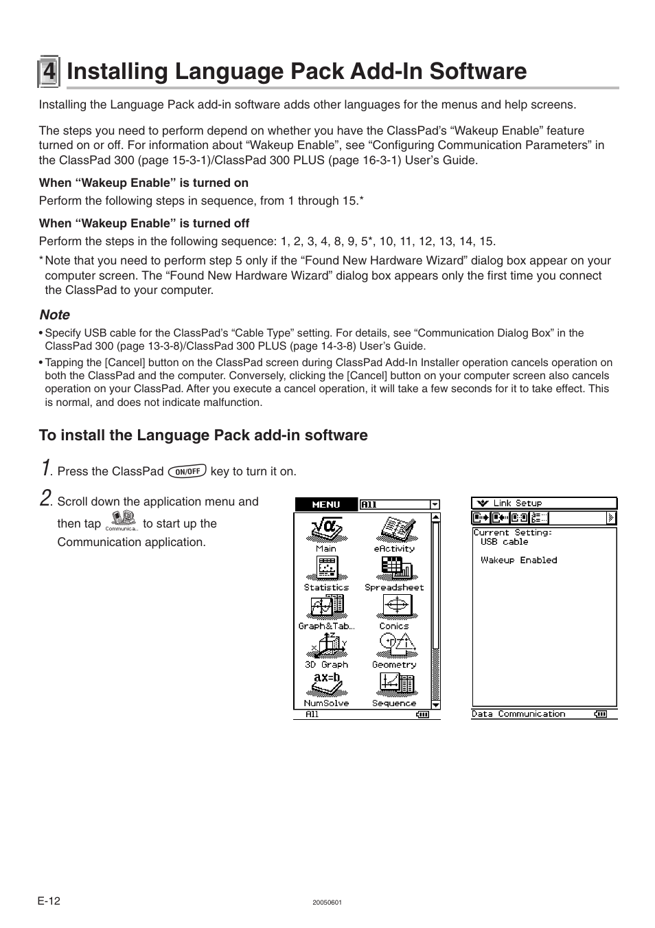 4 installing language pack add-in software, To install the language pack add-in software | Casio ClassPad 300 User Manual | Page 13 / 18