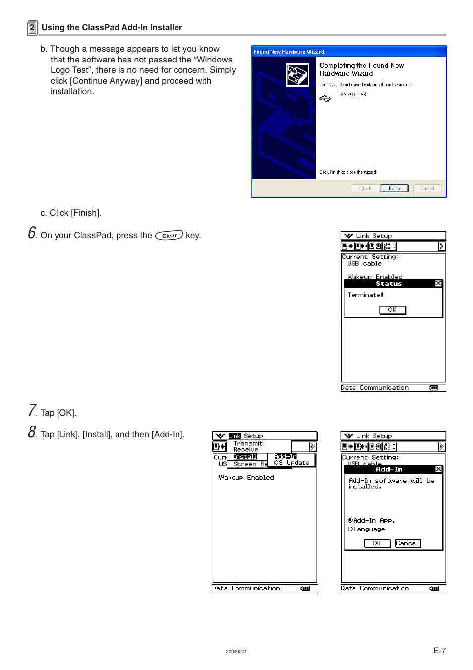 Casio ClassPad 300 User Manual | Page 8 / 18