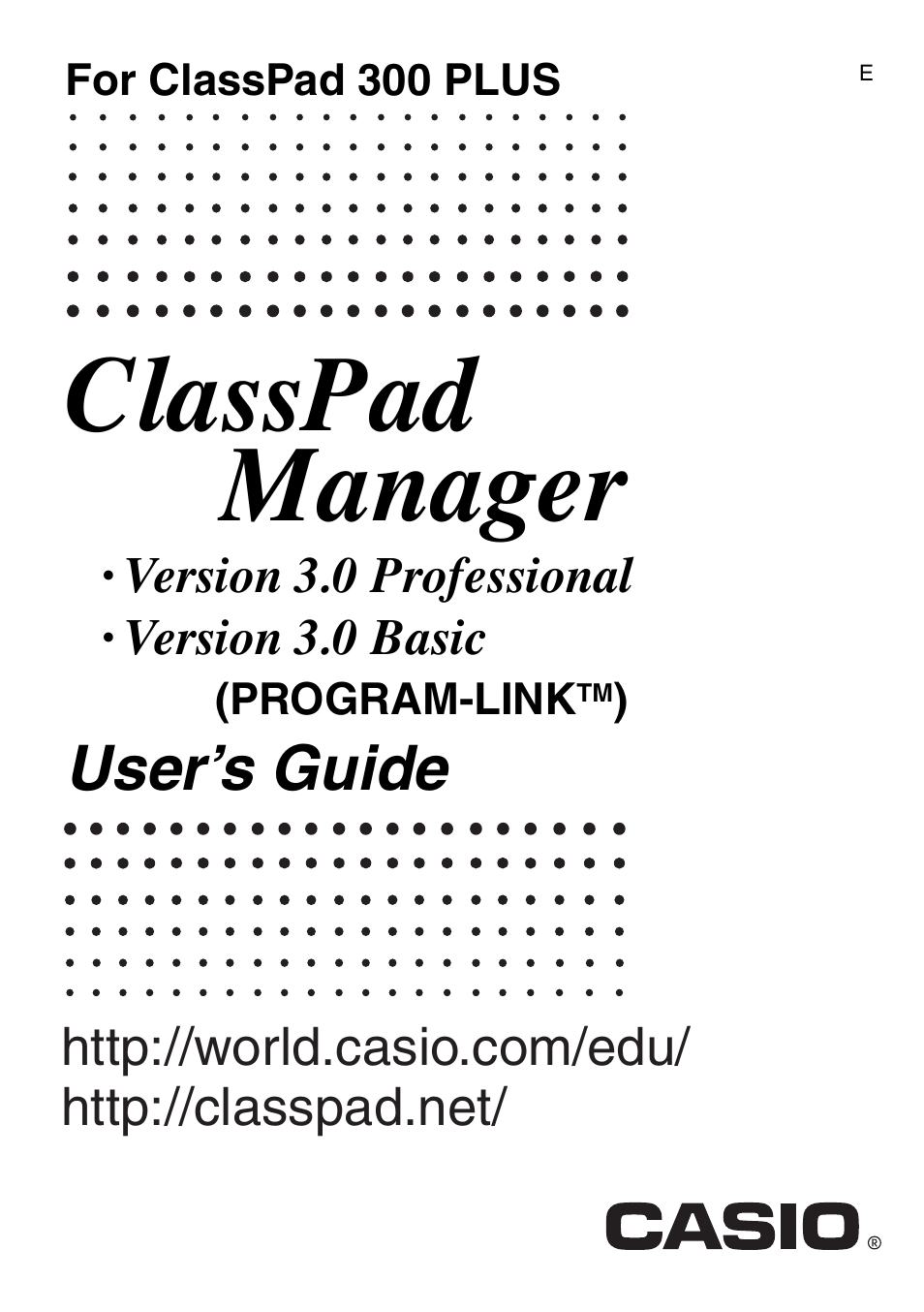 Casio ClassPad Manager Version 3.0 User Manual | 113 pages